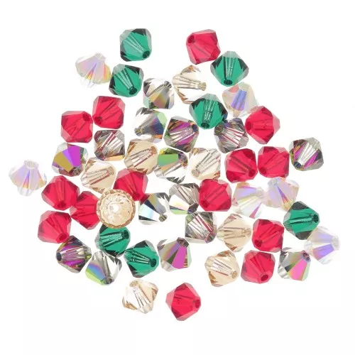 Mix de Toupies en cristal PureCrystal 5328 4 mm Noël x50