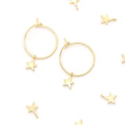 Mini breloque étoile 8x5 mm - Doré à l'Or fin x1