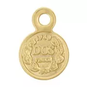 Mini breloque pièce de monnaie médiévale 6 mm - Doré à l'or fin x1