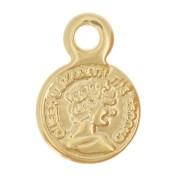 Mini breloque pièce de monnaie médiévale 6 mm - Doré à l'or fin x1