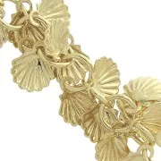 Chaîne maille ronde Fantaisie avec coquillages 6.5 mm - Doré à l'or fin x20cm