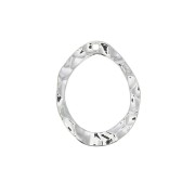 Pendentif goutte irrégulier martelé évidé en laiton 23.5x18 mm - Placage argent fin x1|raw }}