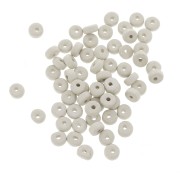 Perles Heishi rondelles en céramique 5.3x2.5 mm - Blanc gris mat x30