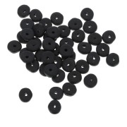 Perles rondelles Heishi en céramique 6.5x2.3 mm - Noir mat x30