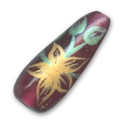 Poire décor fleur 35x14 mm Fuchsia x1|raw }}