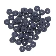 Perles rondelles Heishi en céramique 6.5x2.3 mm - Bleu Marine mat x30