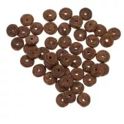 Perles rondelles Heishi en céramique 6.5x2.3 mm - Marron mat x30