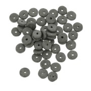 Perles rondelles Heishi en céramique 6.5x2.3 mm - Gris Foncé mat x30|raw }}