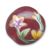 Bombée décor fleur 15 mm Red x1