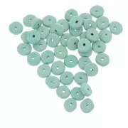 Perles Heishi rondelles en céramique 6.5x2.3 mm - Vert Turquoise mat x30