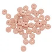 Perles rondelles Heishi en céramique 6.5x2.3 mm - Vieux Rose mat x30