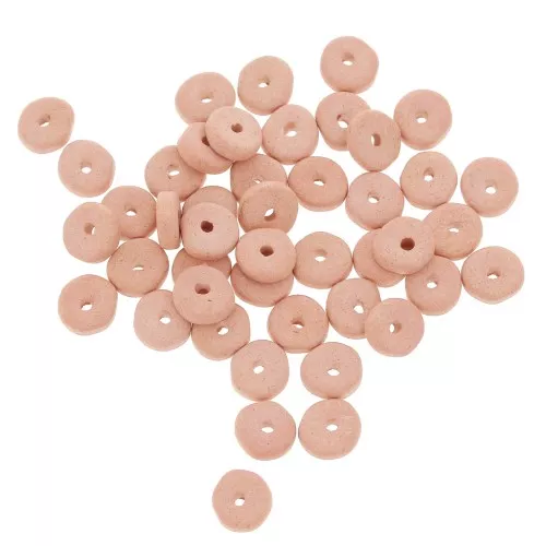 Perles Heishi rondelles en céramique 6.5x2.3 mm - Vieux Rose mat x30