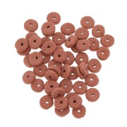 Perles rondelles Heishi en céramique 6.5x2.3 mm - Terracotta mat x30|raw }}