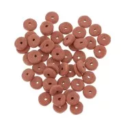 Perles Heishi rondelles en céramique 6.5x2.3 mm - Terracotta mat x30