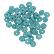 Perles rondelles Heishi en céramique 6.5x2.3 mm - Bleu Turquoise mat x30|raw }}