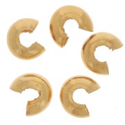 Caches perles à écraser 3 mm - Plaqué Or 3 microns x5|raw }}