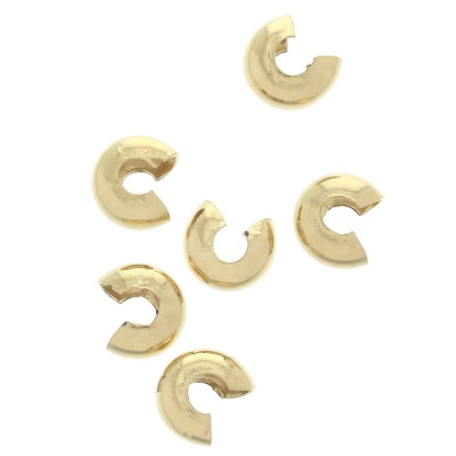 Caches perles à écraser 4.5 mm - Plaqué Or 3 microns x4