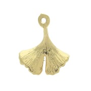 Pendentif feuille de Ginkgo 18.5x15 mm - Plaqué Or 3 microns x1