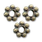 Perles rondelles fleur 6 mm - Bronze x10|raw }}