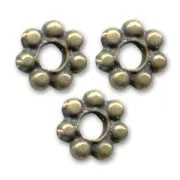Perles rondelles fleur 6 mm - Bronze x10