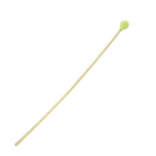 Clou tête boule en résine époxy 40x0.6 mm - Doré - Jaune x1