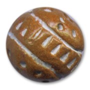 Ronde en argile décorée 12 mm Caramel x1