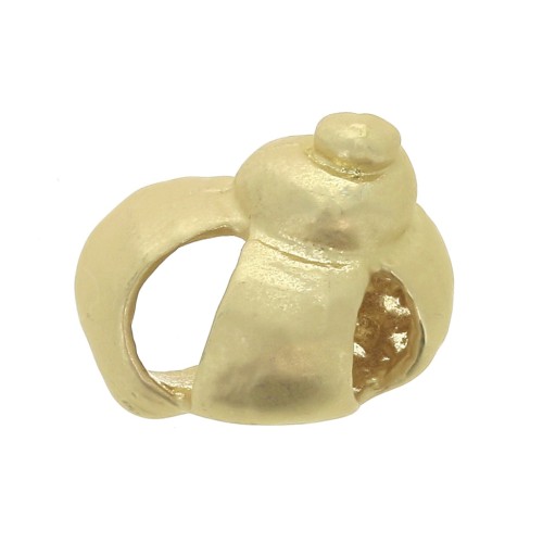 Pendentif coquillage 14x12 mm - Doré satiné x1