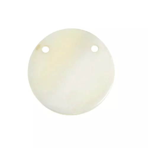 Pendentif - Intercalaire rond en nacre 2 trous 25 mm x1