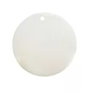 Pendentif rond en nacre 30 mm - Naturel x1