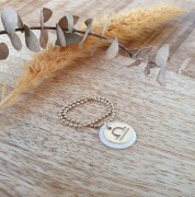 Breloque ronde - signe du zodiaque Capricorne 10 mm Gold filled (or laminé) x1