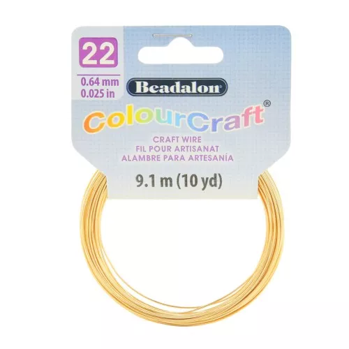 Fil de cuivre rond ColourCraft Wire 0.64 mm - Doré x9.1 m