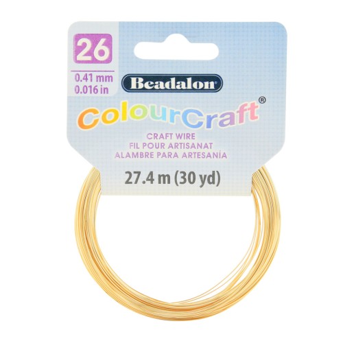 Fil de cuivre rond ColourCraft Wire 0.41 mm - Doré x27.4 m