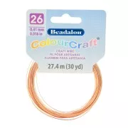 Fil de cuivre rond ColourCraft Wire 0.41 mm anti-ternissement - Naturel x27.4 m