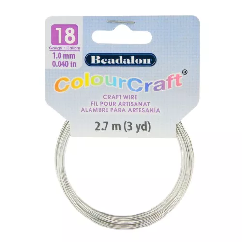 Fil de cuivre rond ColourCraft Wire 1 mm - Argenté x2.7 m