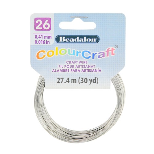 Fil de cuivre rond ColourCraft Wire 0.41 mm - Argenté x27.4 m