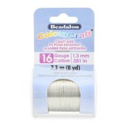 Fil de cuivre rond ColourCraft Wire 1.3 mm - Argenté anti-ternissement x7.3 m