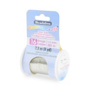 Fil de cuivre rond ColourCraft Wire 1.3 mm - Argenté anti-ternissement x7.3 m