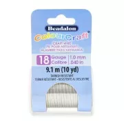 Fil de cuivre rond semi dur ColourCraft Wire 1mm Argenté anti-ternissement x9.1m