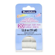 Fil de cuivre rond ColourCraft Wire 0.81 mm - Argenté anti-ternissement x13.8 m