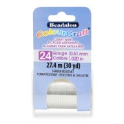 Fil de cuivre rond ColourCraft Wire 0.51 mm - Argenté anti-ternissement x27.4 m