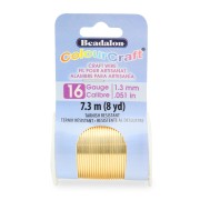 Fil de cuivre rond ColourCraft Wire 1.3 mm - Doré anti-ternissement x7.3 m