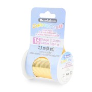 Fil de cuivre rond ColourCraft Wire 1.3 mm - Doré anti-ternissement x7.3 m
