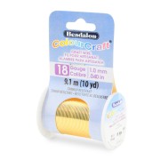 Fil de cuivre rond ColourCraft Wire 1 mm - Doré anti-ternissement x9.1 m