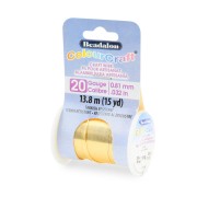 Fil de cuivre rond ColourCraft Wire 0.81 mm - Doré anti-ternissement x13.8 m