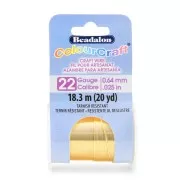 Fil de cuivre rond ColourCraft Wire 0.64 mm - Doré anti-ternissement x18.3 m