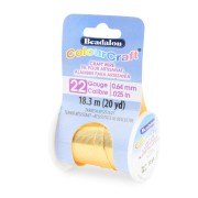 Fil de cuivre rond ColourCraft Wire 0.64 mm - Doré anti-ternissement x18.3 m