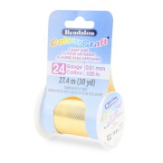 Fil de cuivre rond ColourCraft Wire 0.51 mm - Doré anti-ternissement x27.4 m