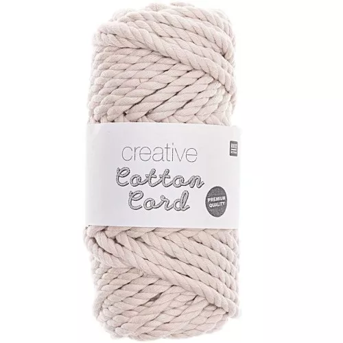 Bobine de corde en coton pour macramé 4 mm - Creative Cotton Cord - Ecru x 25m