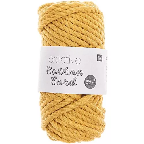 Bobine de corde en coton pour macramé 4 mm - Creative Cotton Cord - Moutarde x 25m