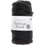 Bobine de corde en coton pour macramé 4 mm - Creative Cotton Cord - Noir x 25m